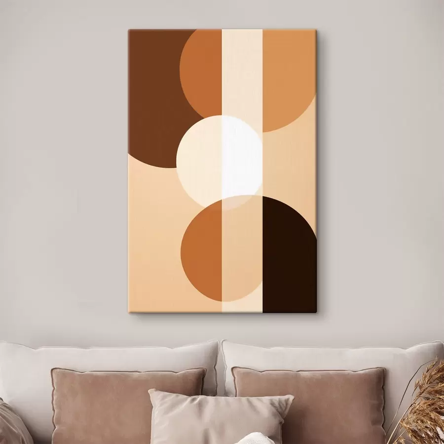 Tableau Cercles et formes géométriques dans des tons chauds s48350