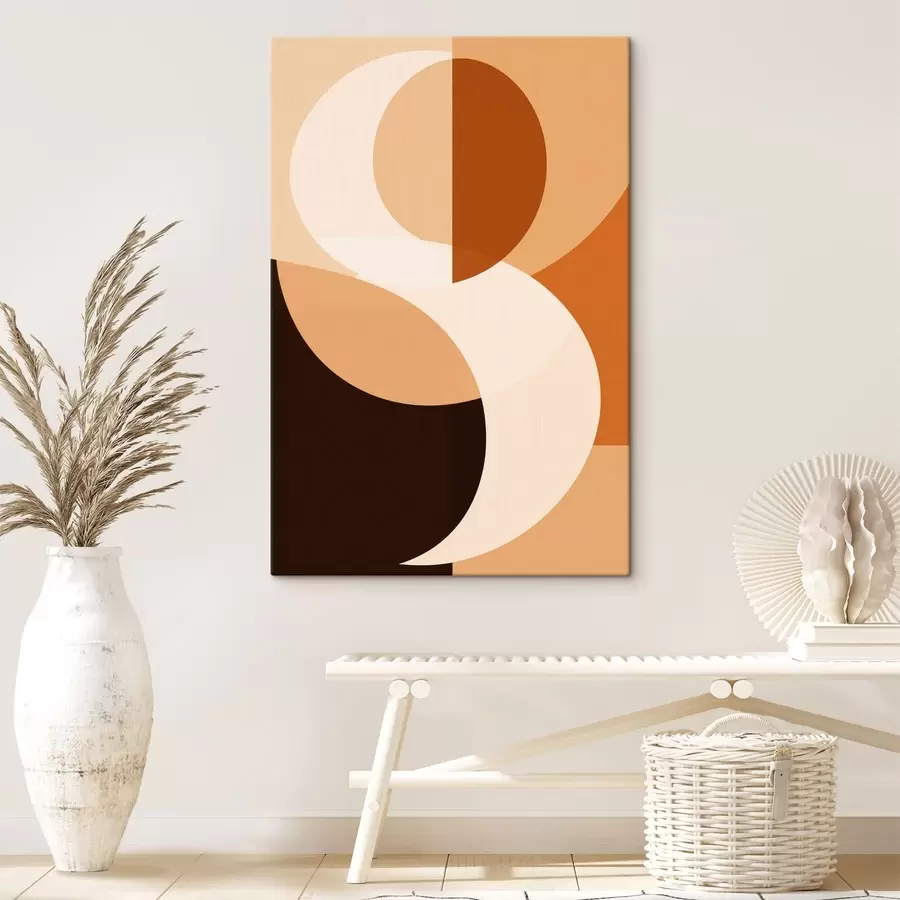 Tableau Des formes géométriques dans des tons chauds de beige et de marron s48352