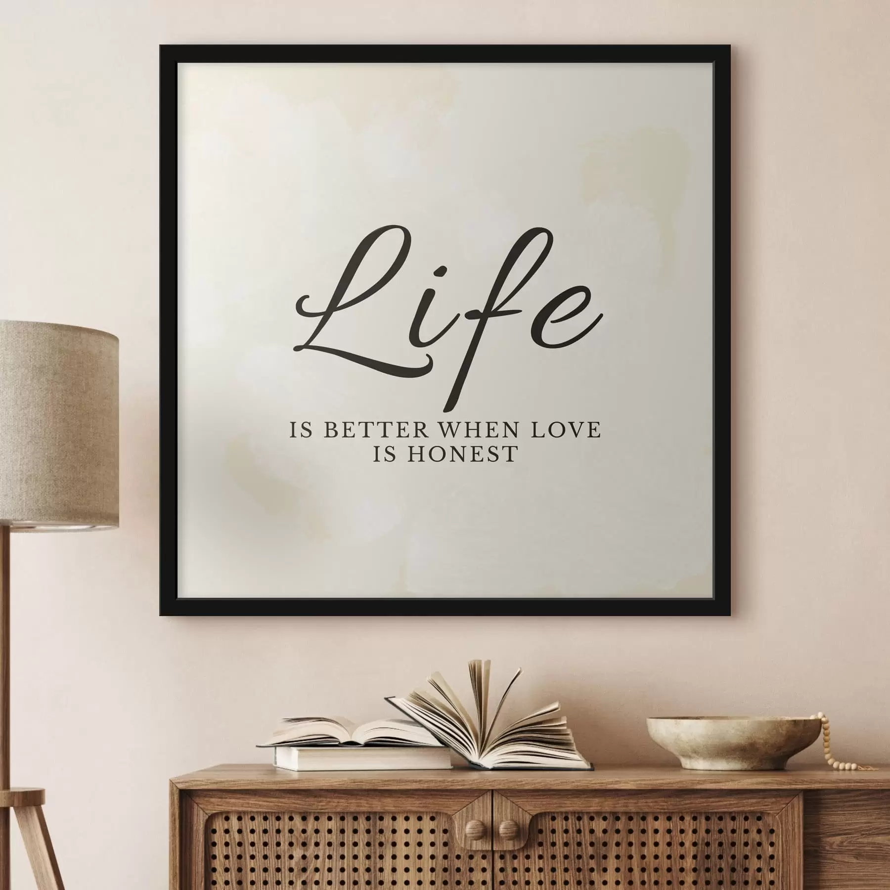 Papier peint Texte « Life » sur fond légèrement texturé f48029