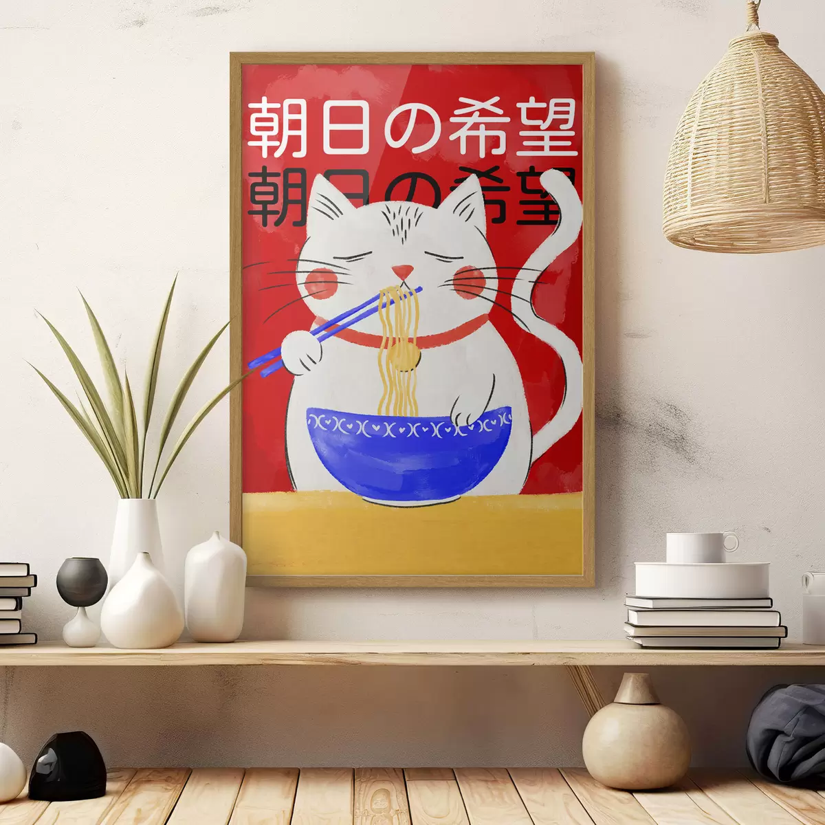Poster Chat et nouilles f48031