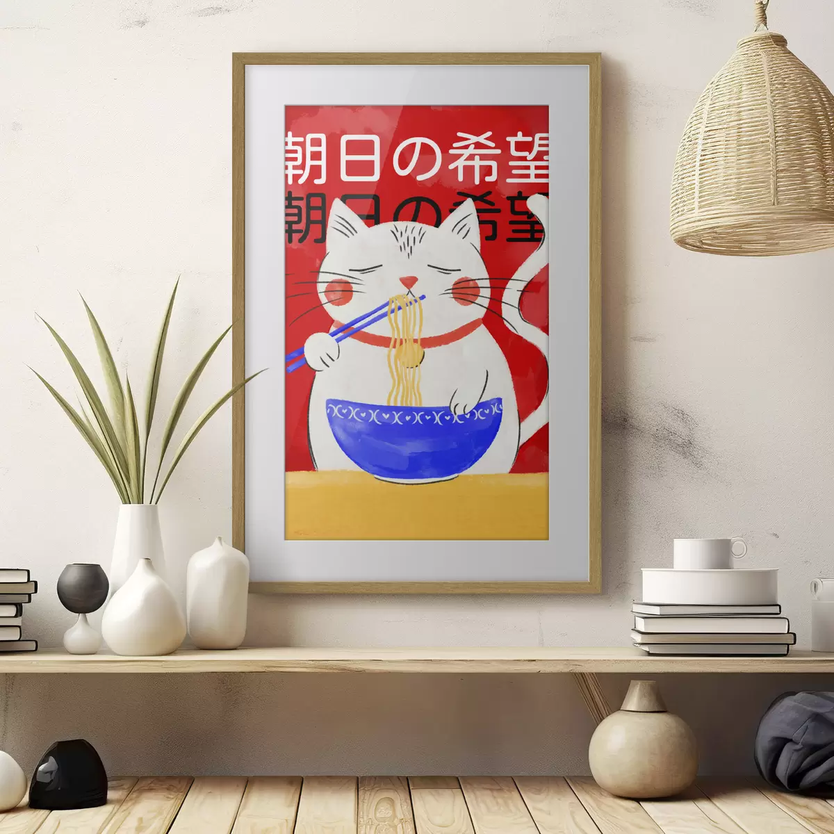 Poster Chat et nouilles f48031