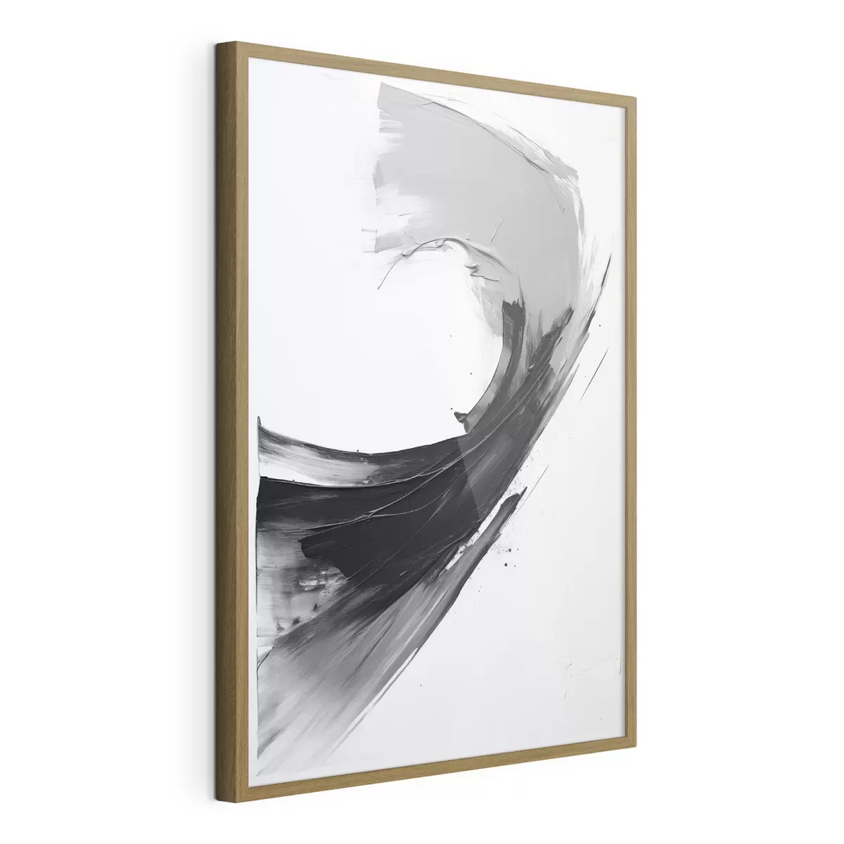 Poster Coulées de pinceau noires abstraites sur fond blanc f48326