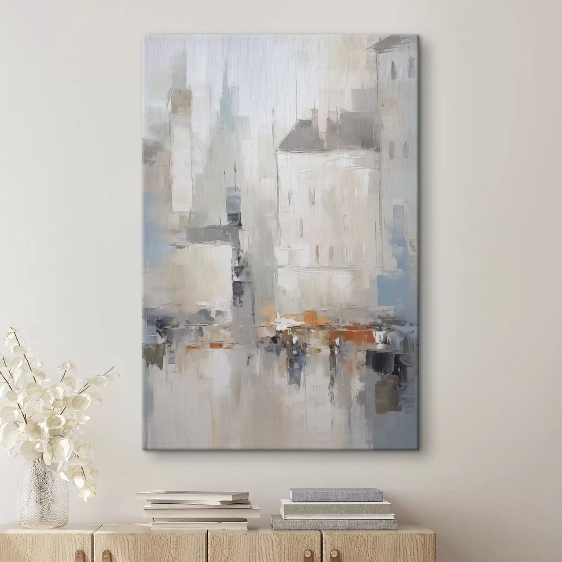 Tableau Imitation abstraite d'un paysage urbain peint s48502