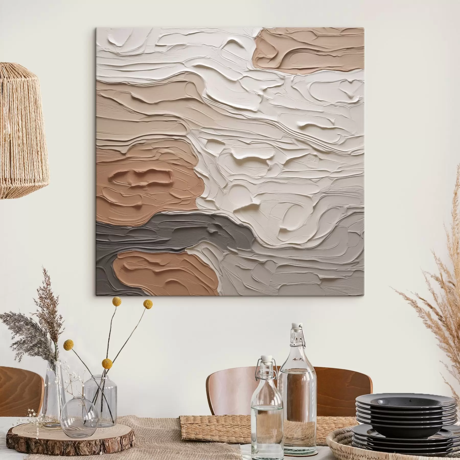 Tableau Composition abstraite imitant la peinture s48508