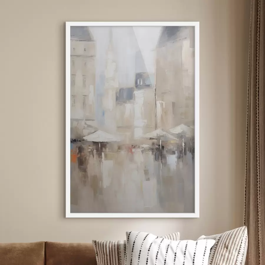Papier peint Imitation abstraite d'un paysage urbain peint f48501