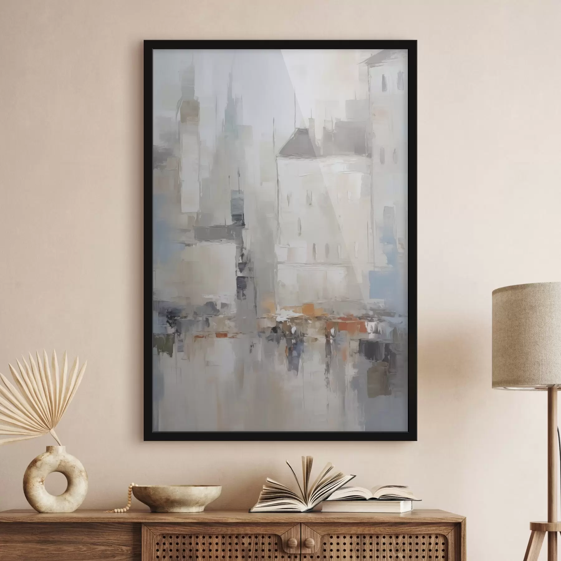 Papier peint Imitation abstraite d'un paysage urbain peint f48502