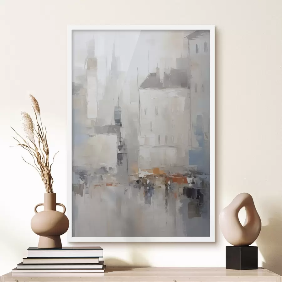Papier peint Imitation abstraite d'un paysage urbain peint f48502