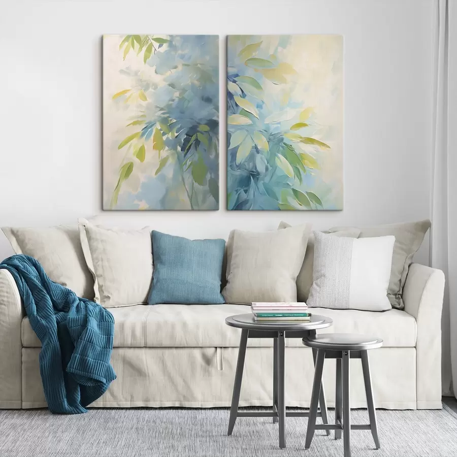 Tableau Abstraction végétale imitant la peinture m30246