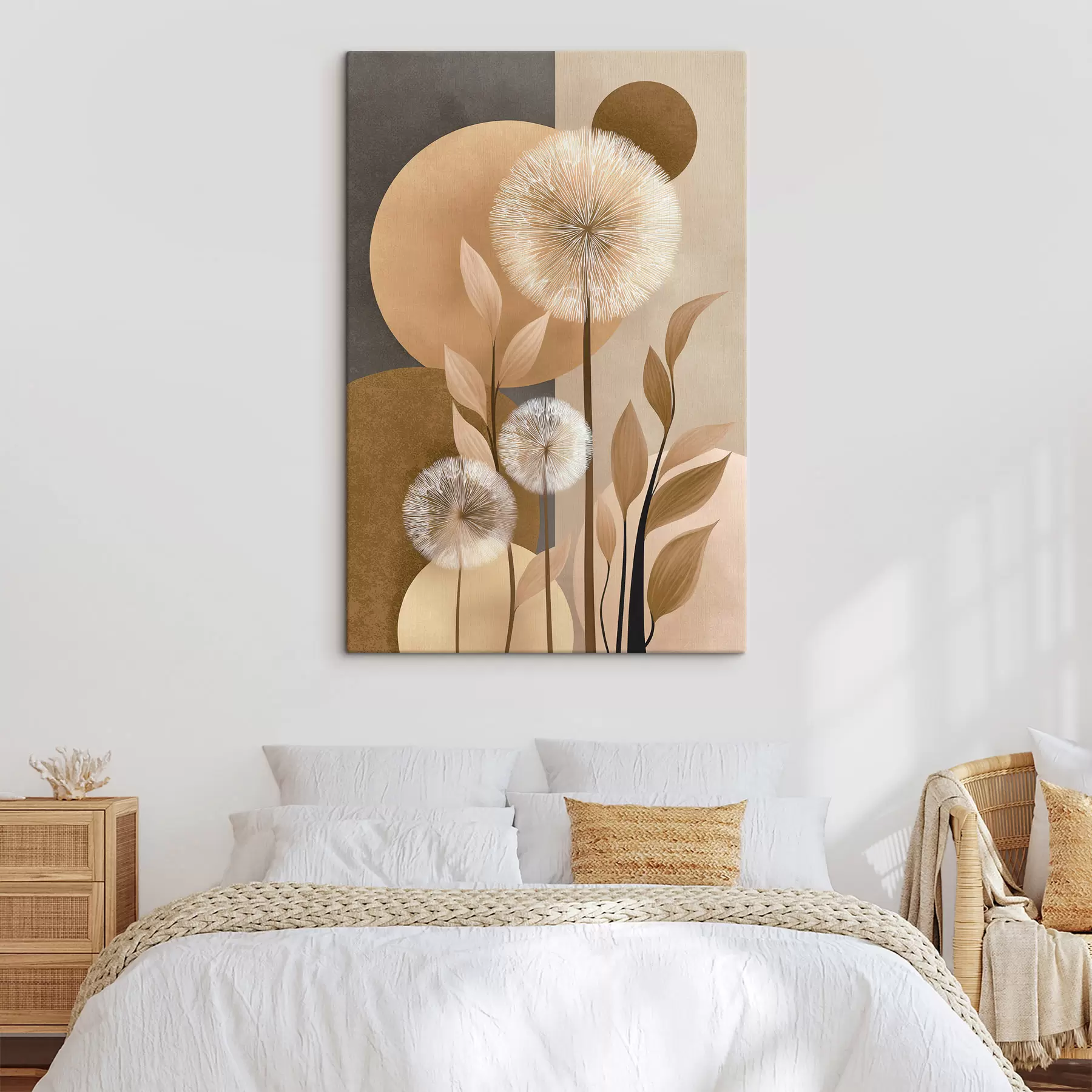Tableau Abstraction avec des pissenlits s48283