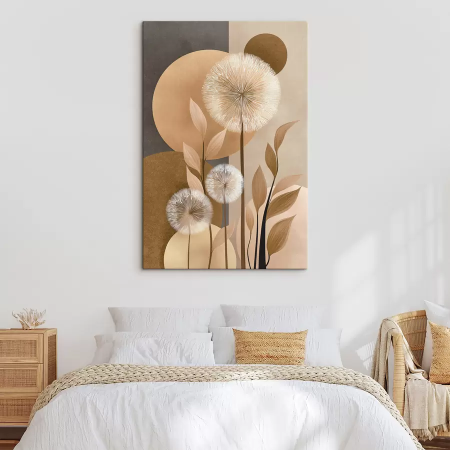 Tableau Abstraction avec des pissenlits s48283