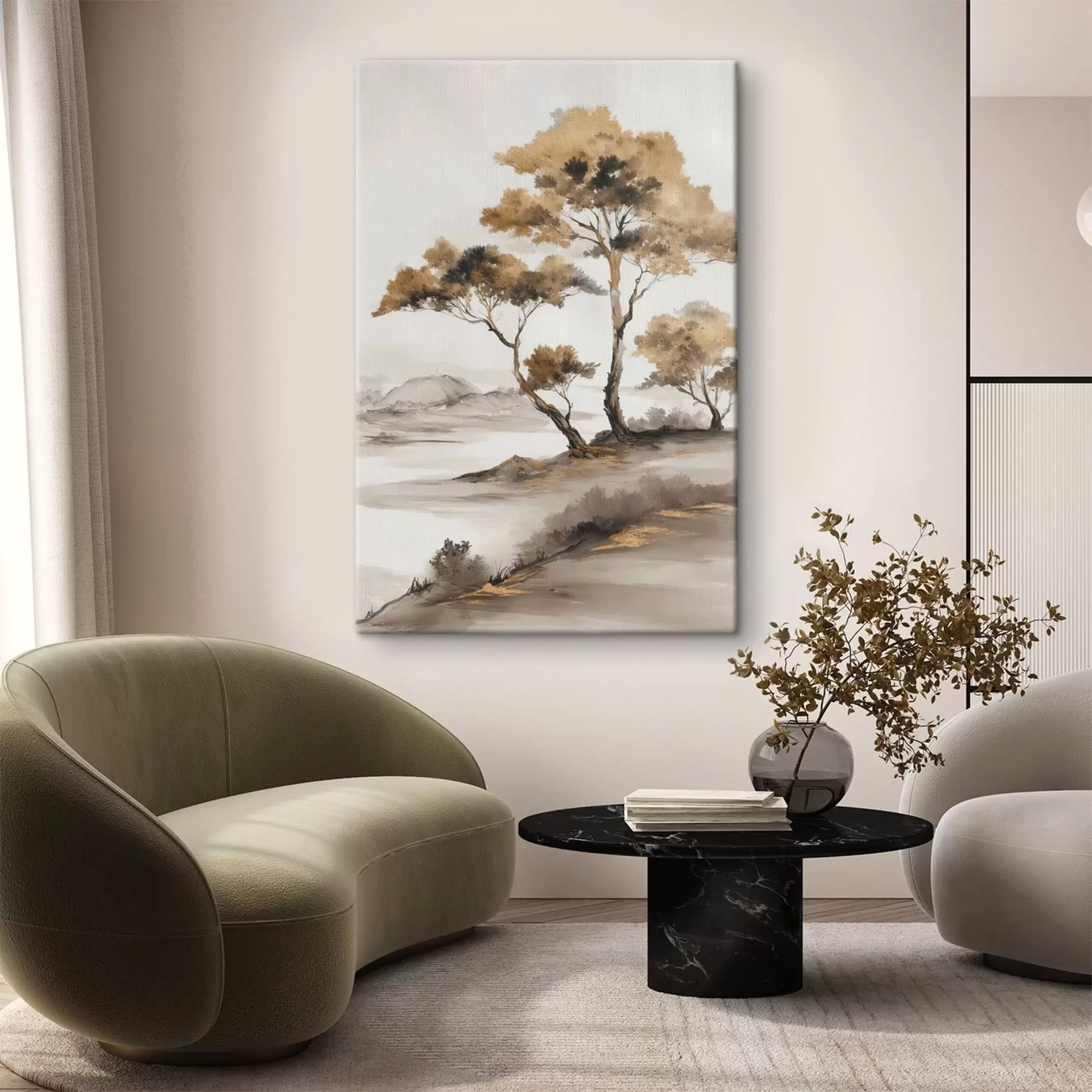 Tableau Paysage abstrait avec des arbres s48512