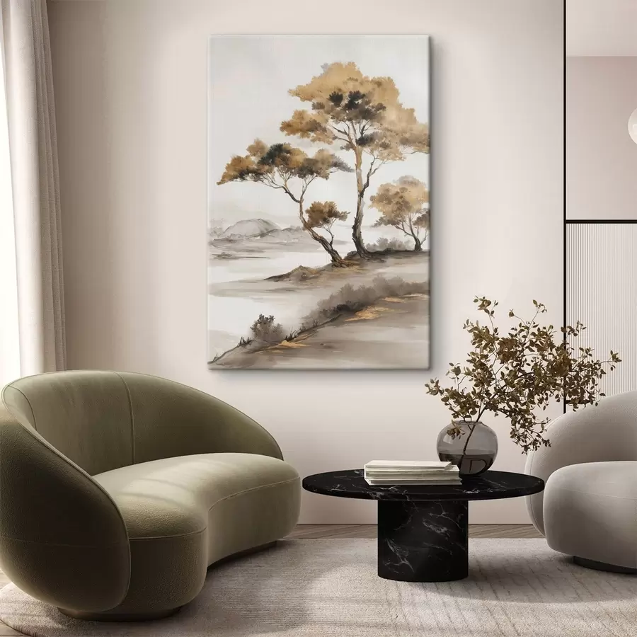 Tableau Paysage abstrait avec des arbres s48512