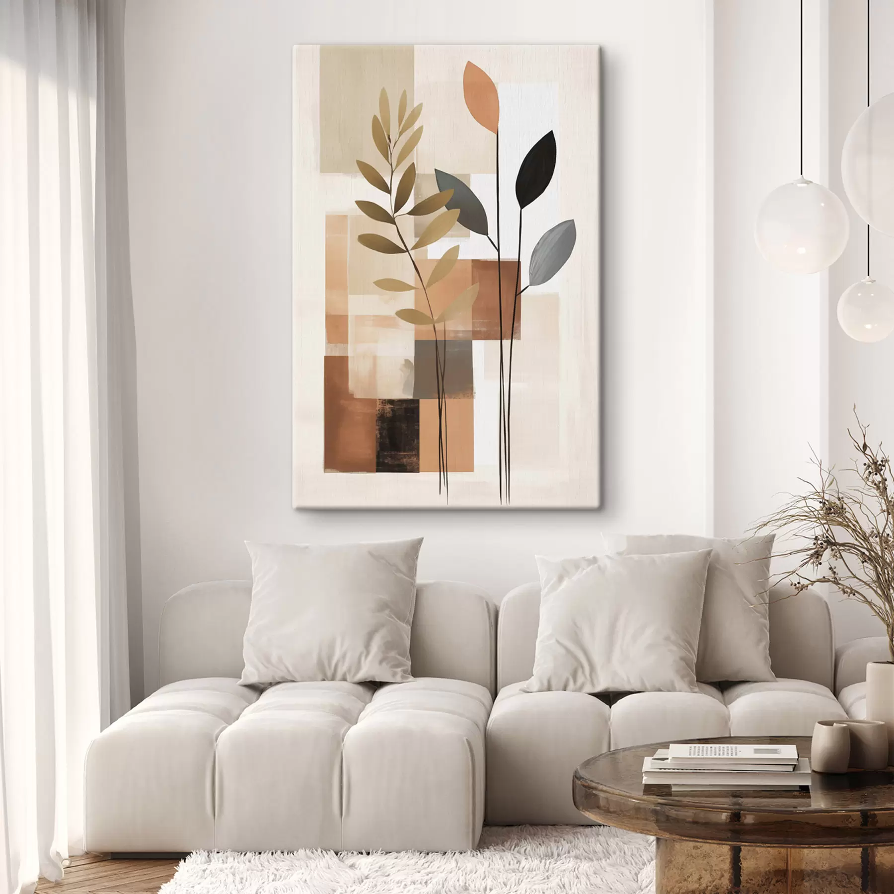 Tableau Composition botanique abstraite s48516