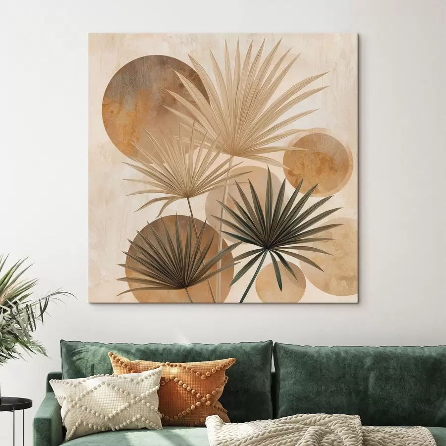 Tableau Feuilles de palmier abstraites s48518