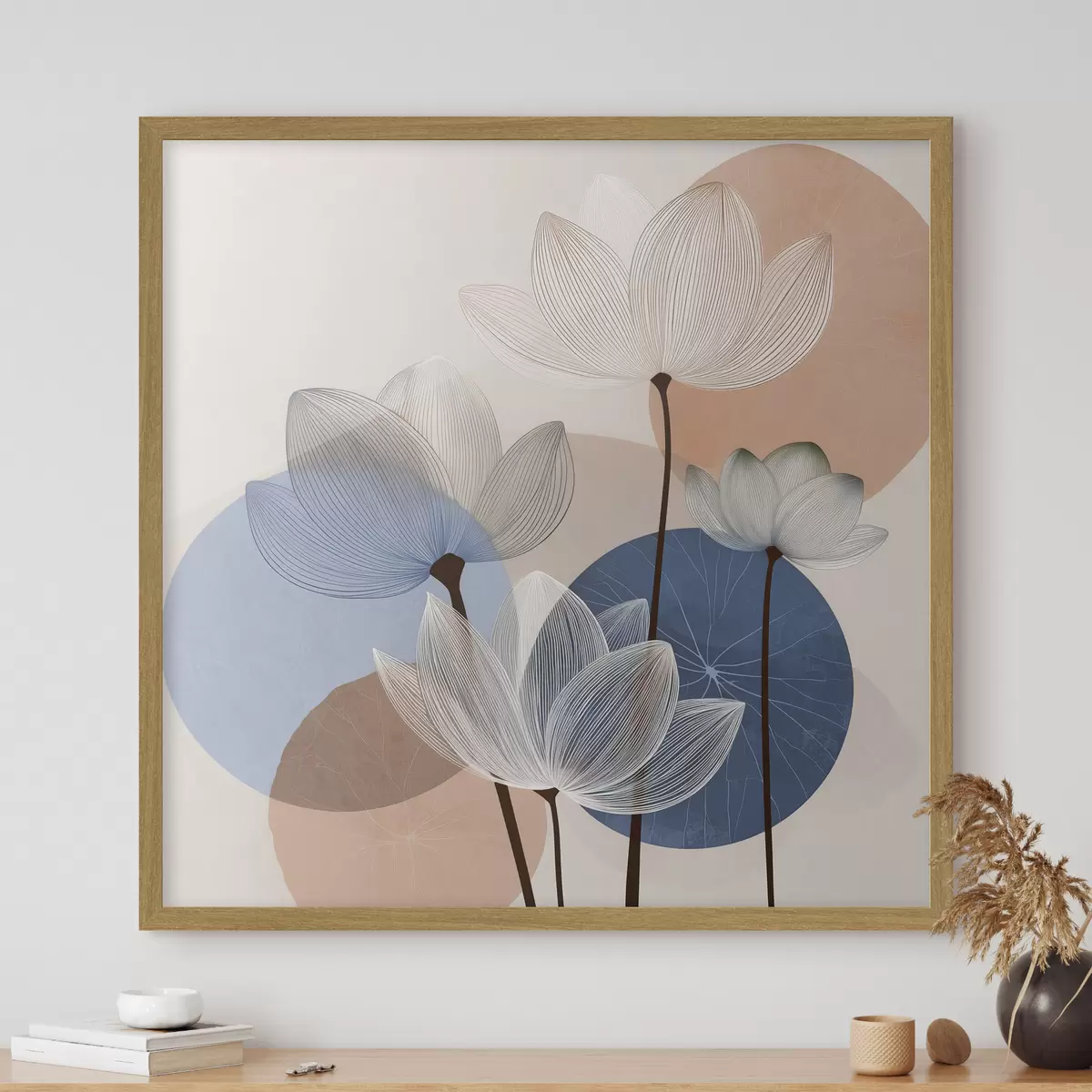 Poster Le lotus rêve en bleu f48277