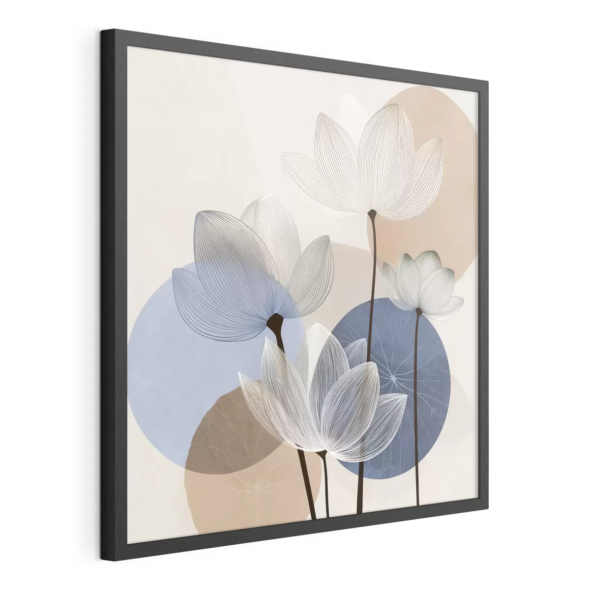 Poster Le lotus rêve en bleu f48277