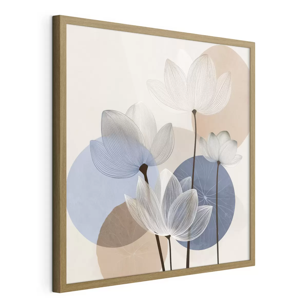Poster Le lotus rêve en bleu f48277