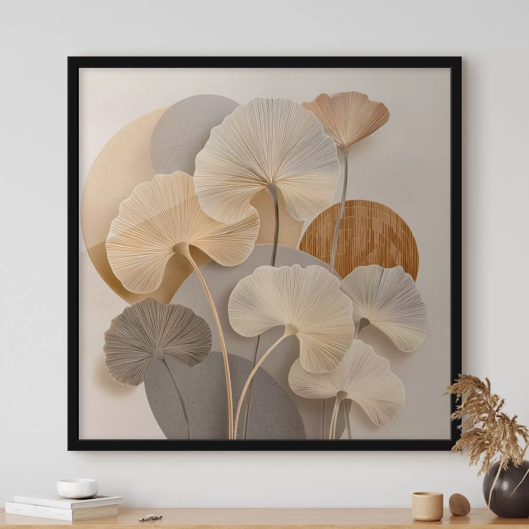 Papier peint Feuilles de ginkgo stylisées f48509