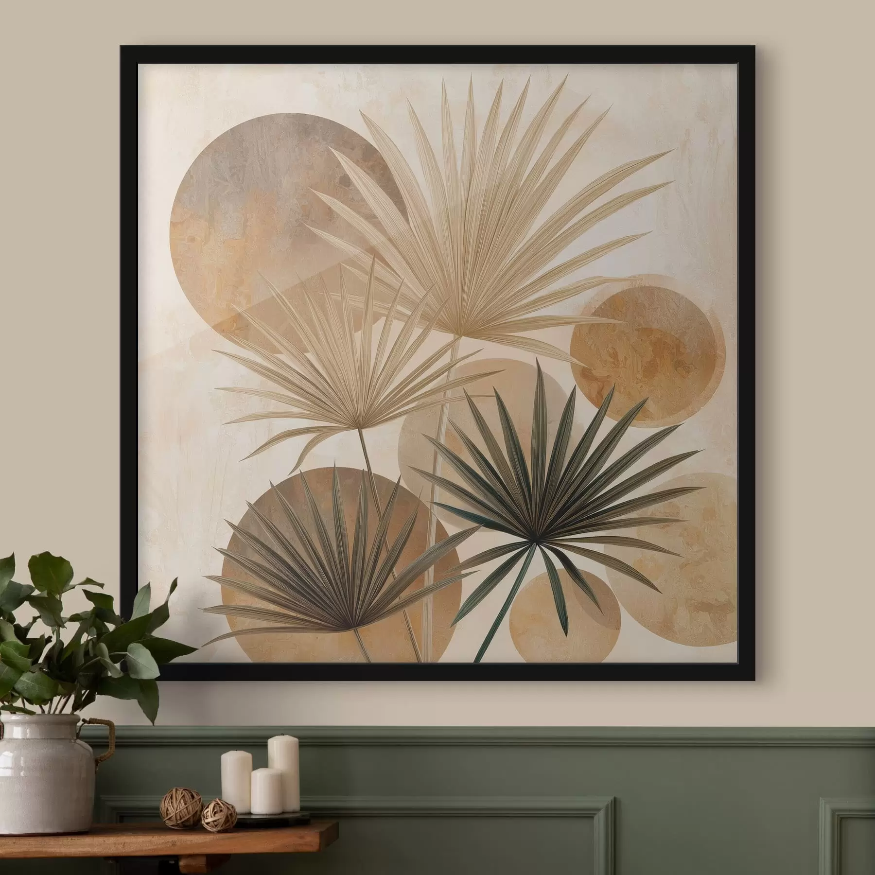 Papier peint Feuilles de palmier abstraites f48518