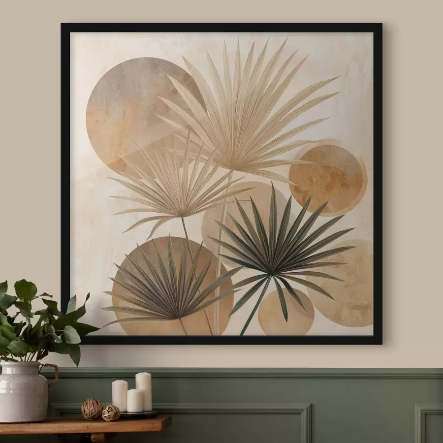 Papier peint Feuilles de palmier abstraites f48518