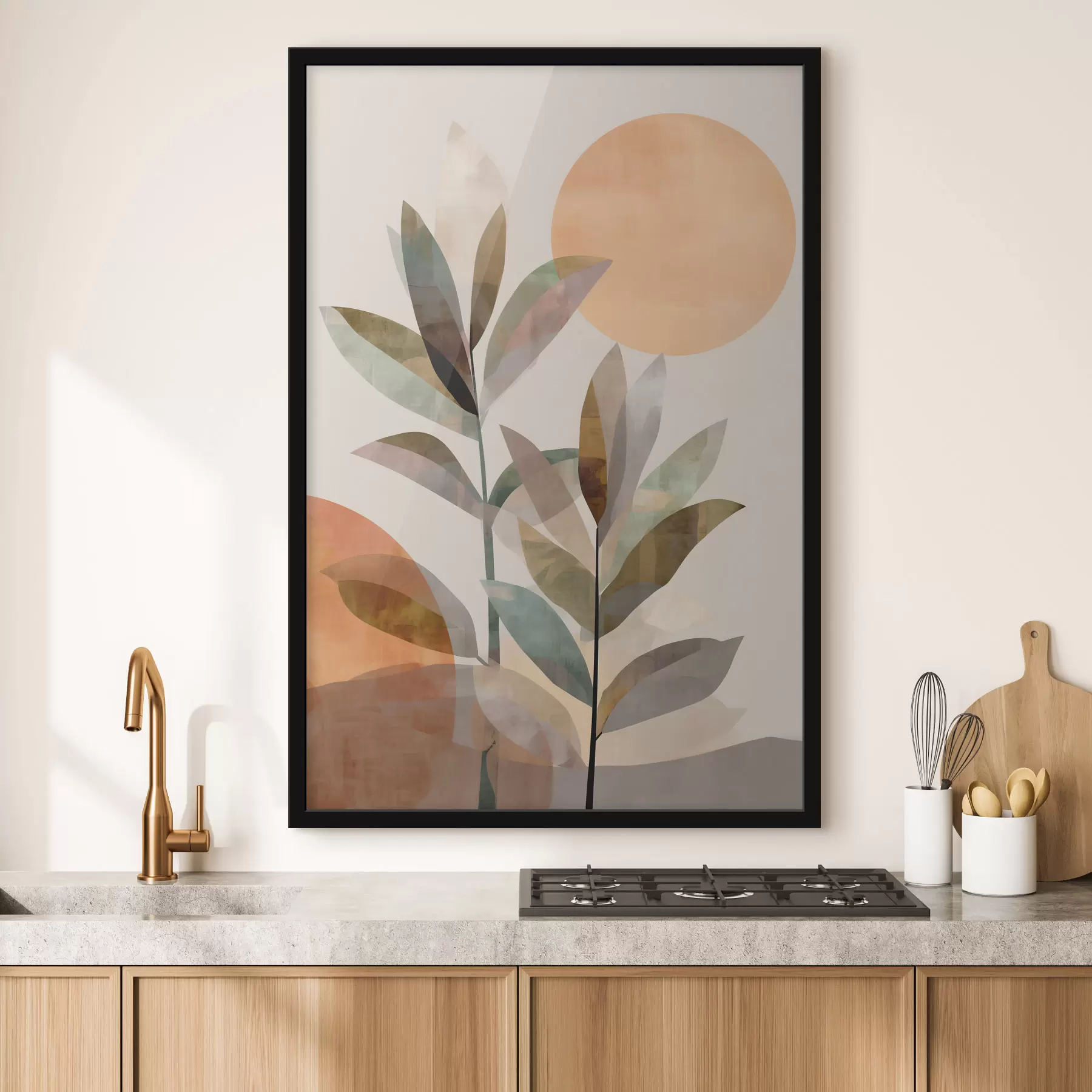 Papier peint Feuilles de plantes abstraites f48519