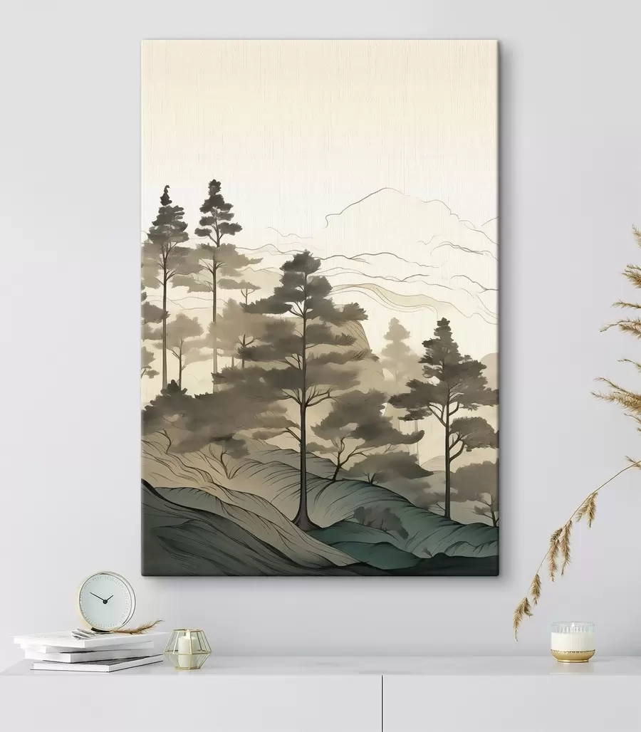 Tableau La forêt brumeuse à l'aube s48539