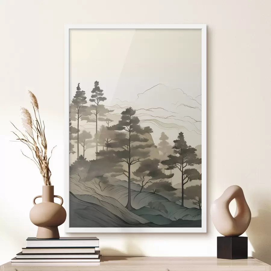 Papier peint La forêt brumeuse à l'aube f48539