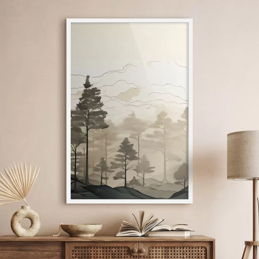 Papier peint Les voiles de brume des montagnes f48540