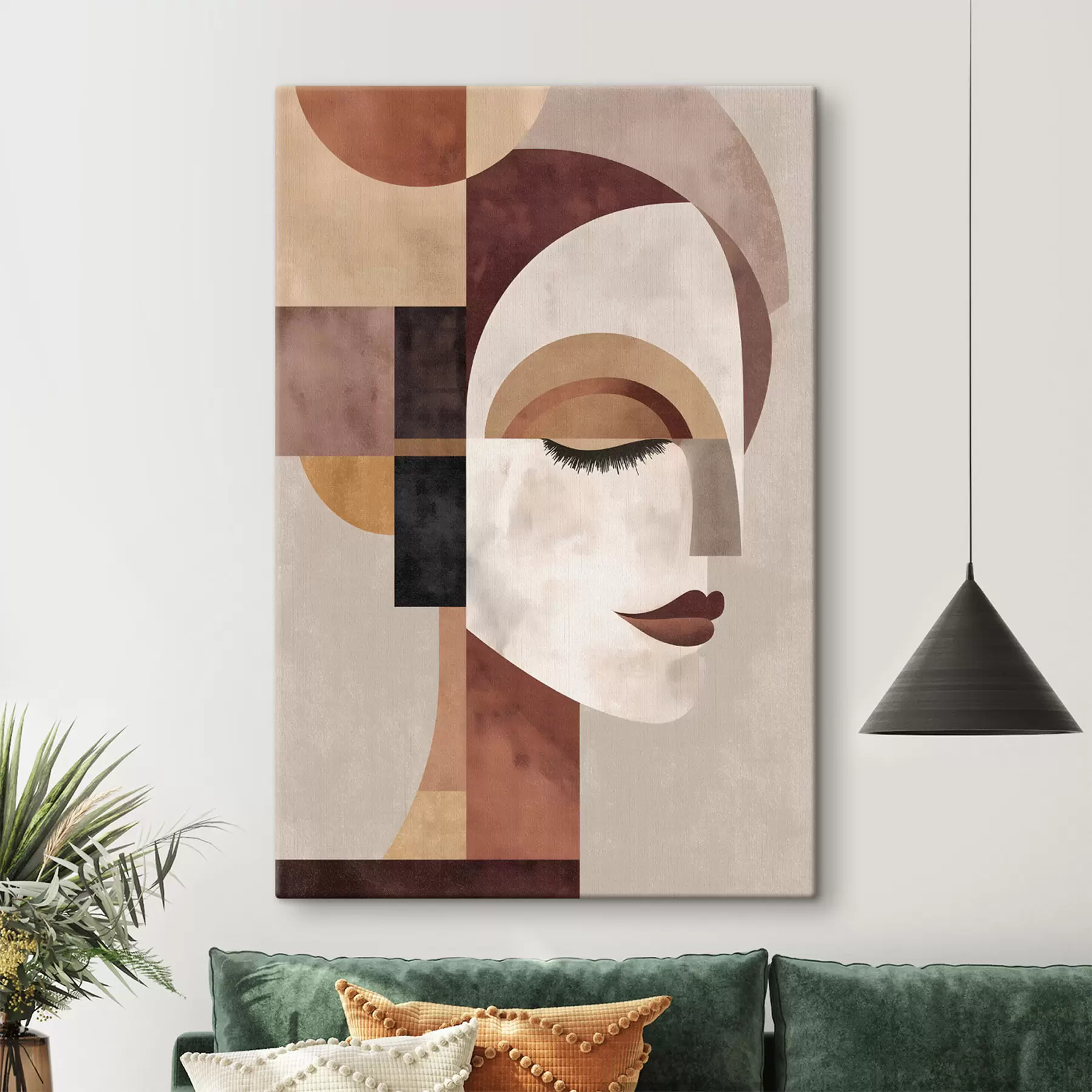 Tableau un visage féminin abstrait vu de profil s48523