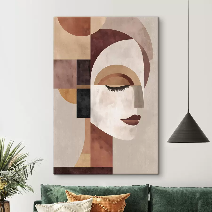 Tableau un visage féminin abstrait vu de profil s48523