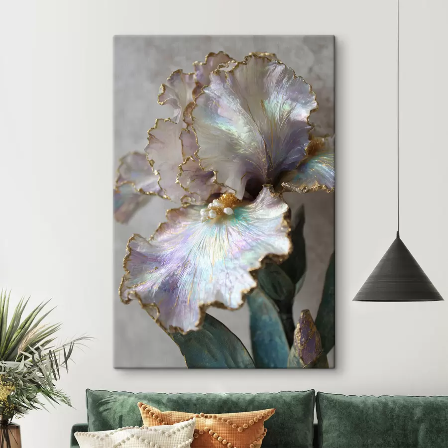 Tableau une fleur d'iris dans un style décoratif s48535
