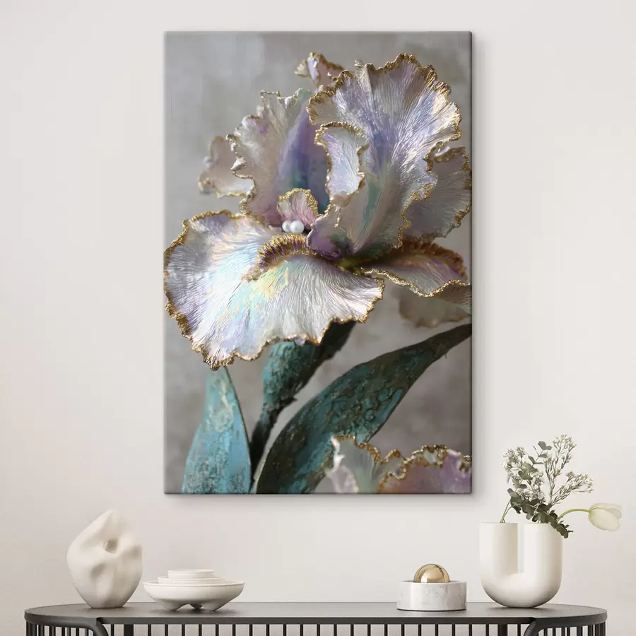 Tableau une fleur d'iris dans un style décoratif s48546