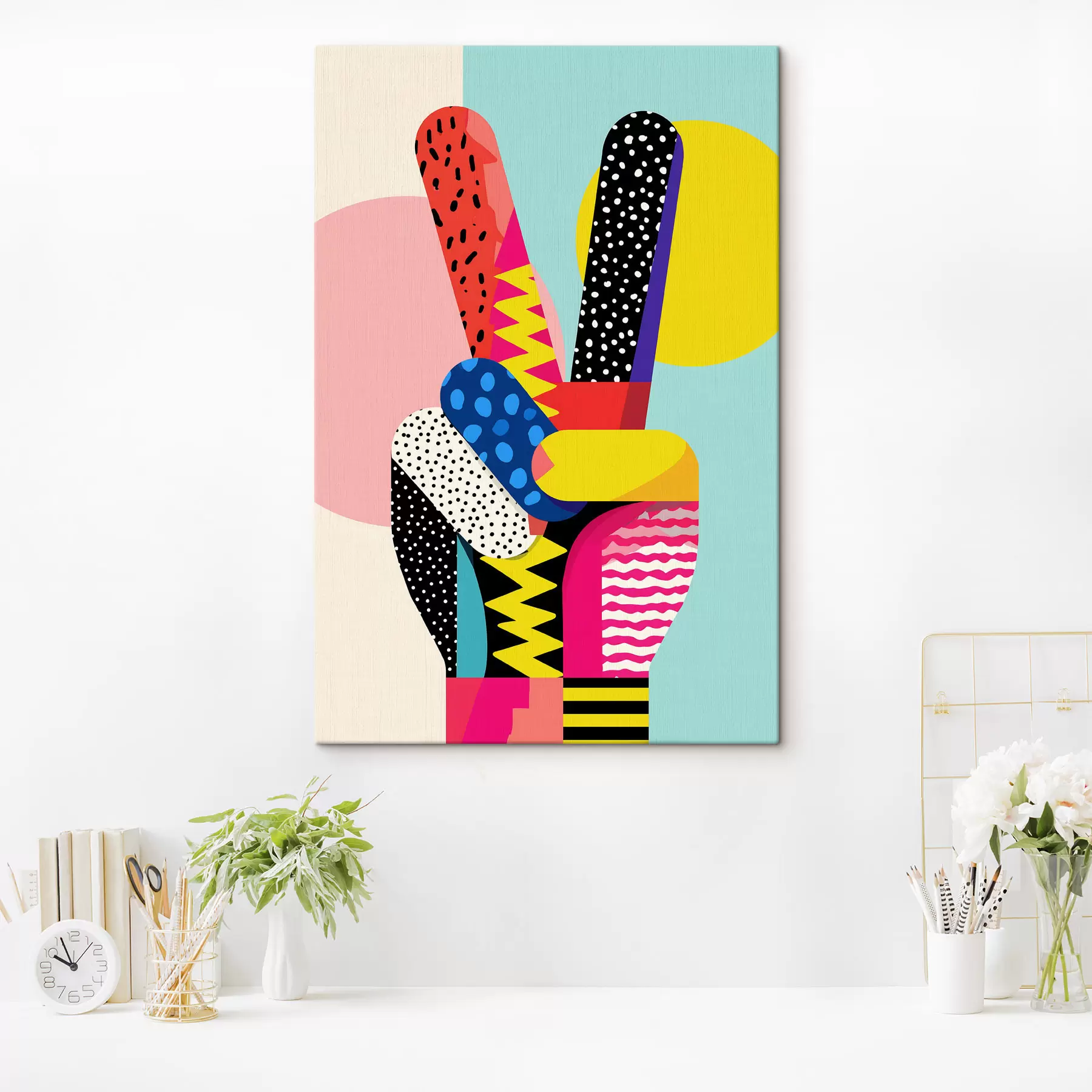 Tableau un signe de victoire stylisé s48548