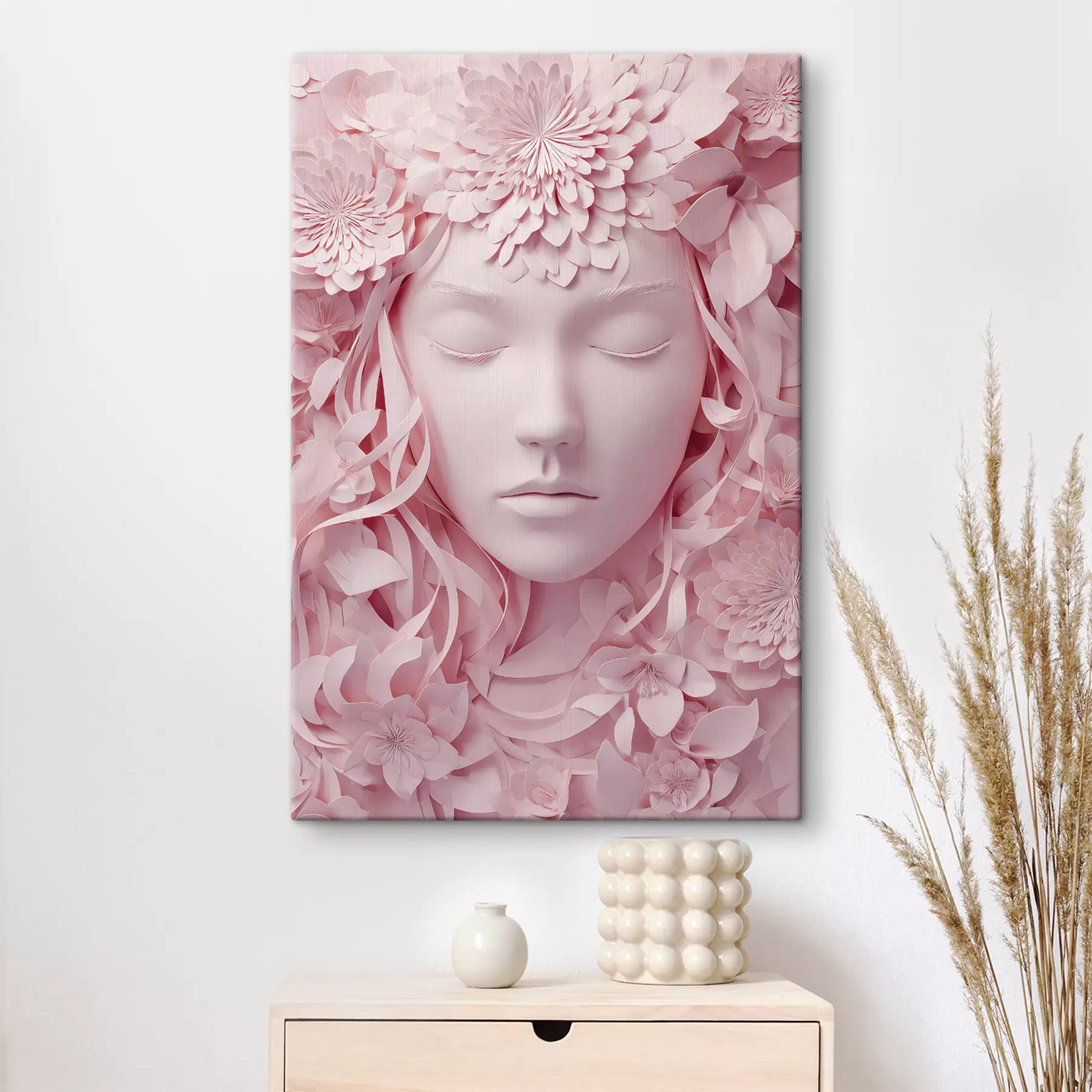 Tableau une jeune fille fantastique dans une illustration de style papier s48549