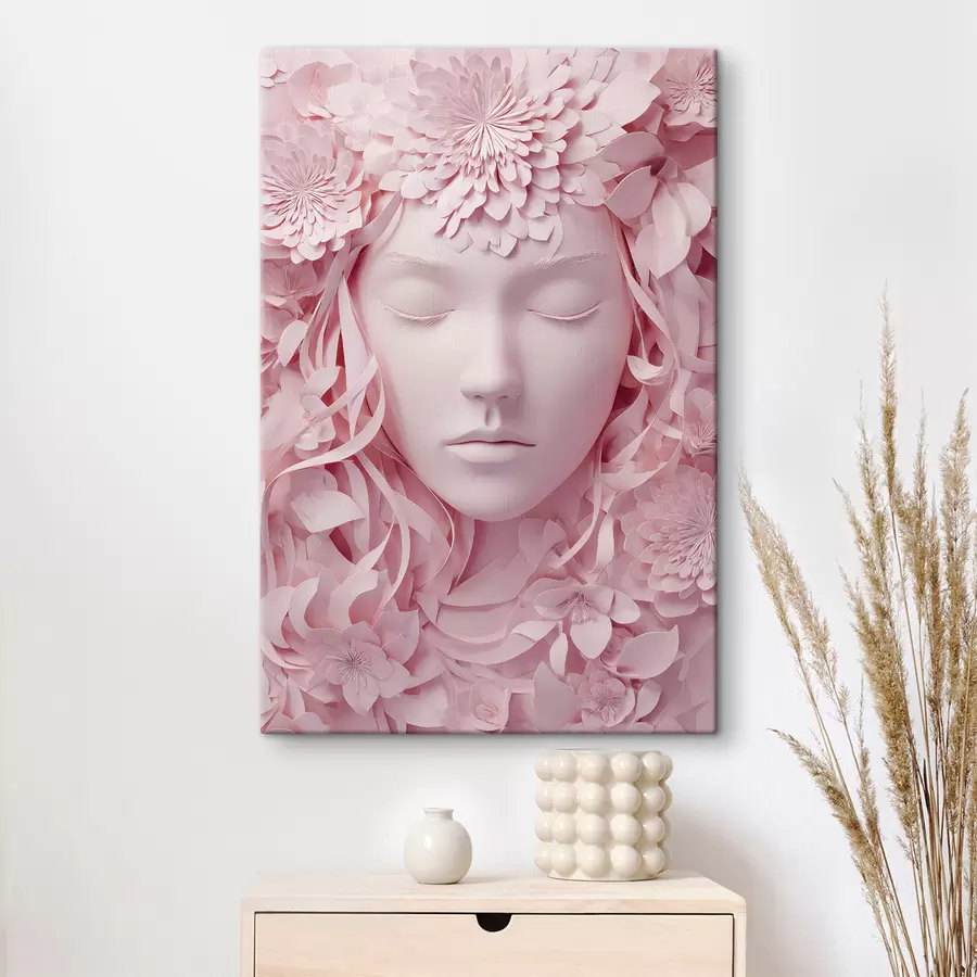 Tableau une jeune fille fantastique dans une illustration de style papier s48549