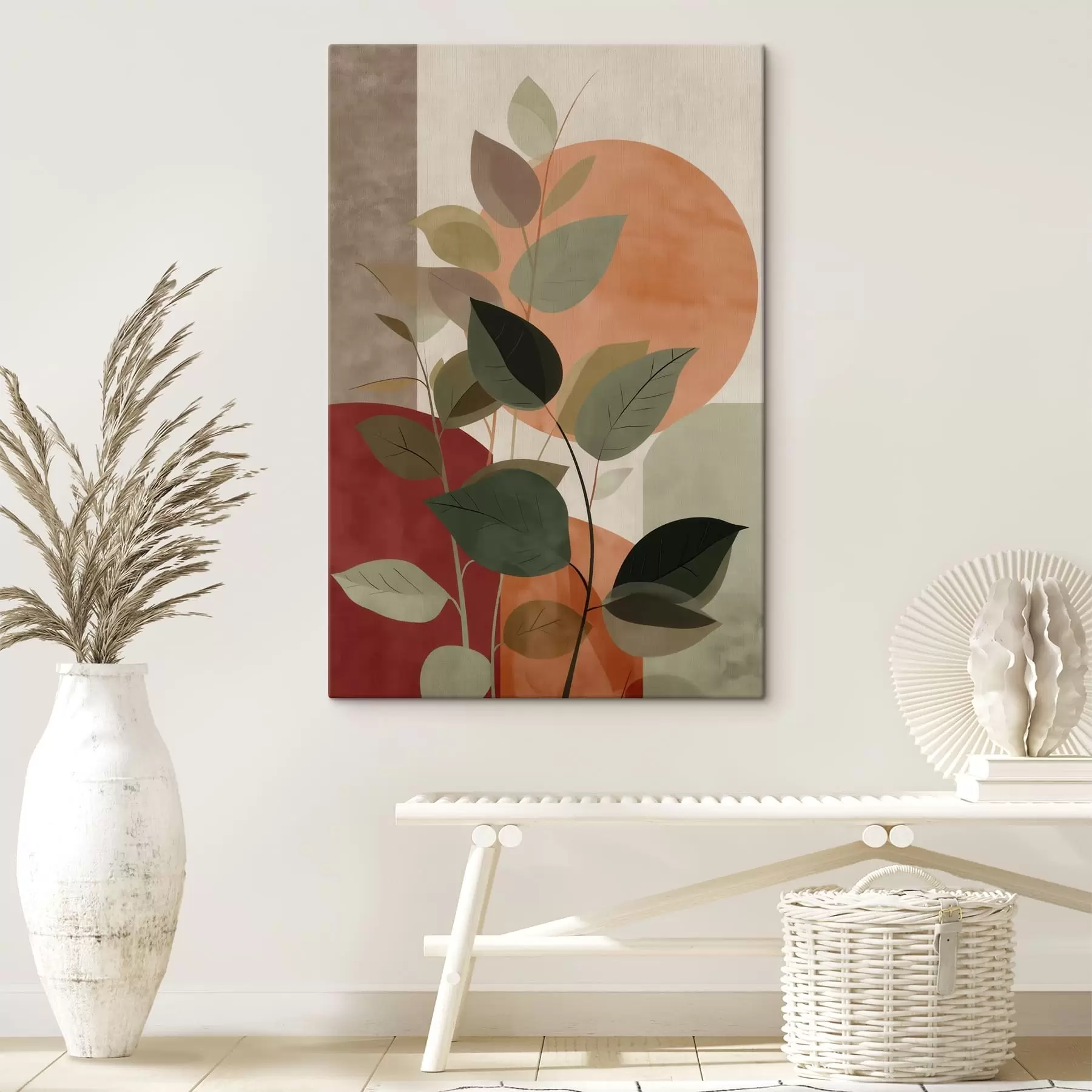 Tableau Feuilles de plantes abstraites s48559