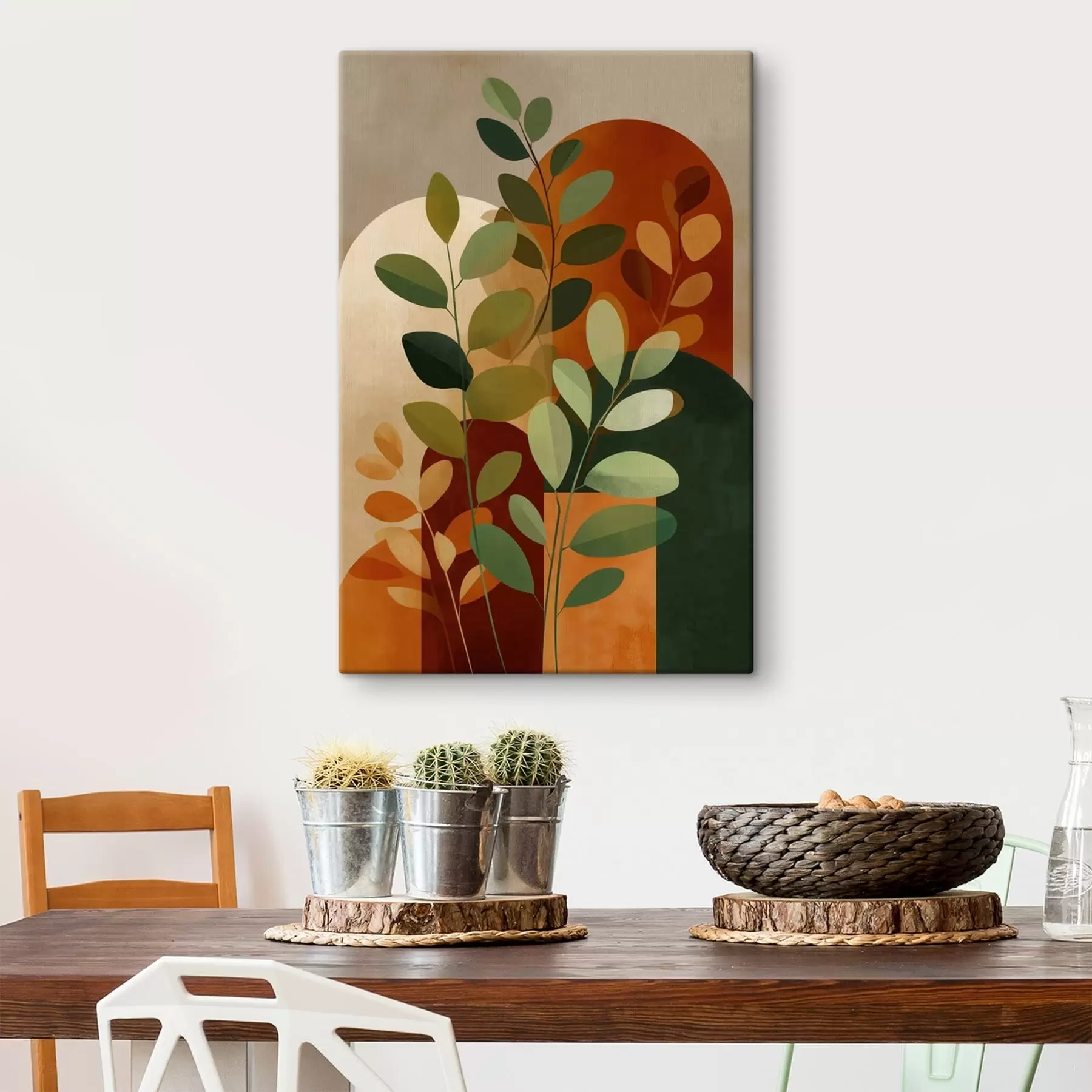 Tableau Feuilles de plantes abstraites s48560