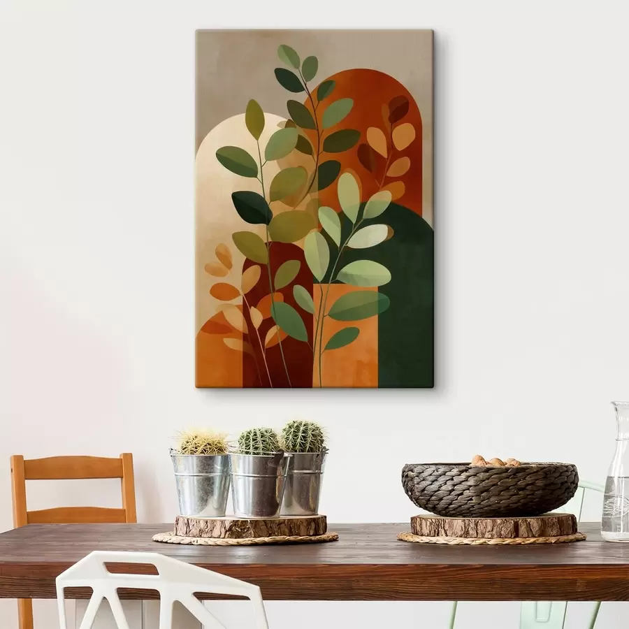 Tableau Feuilles de plantes abstraites s48560