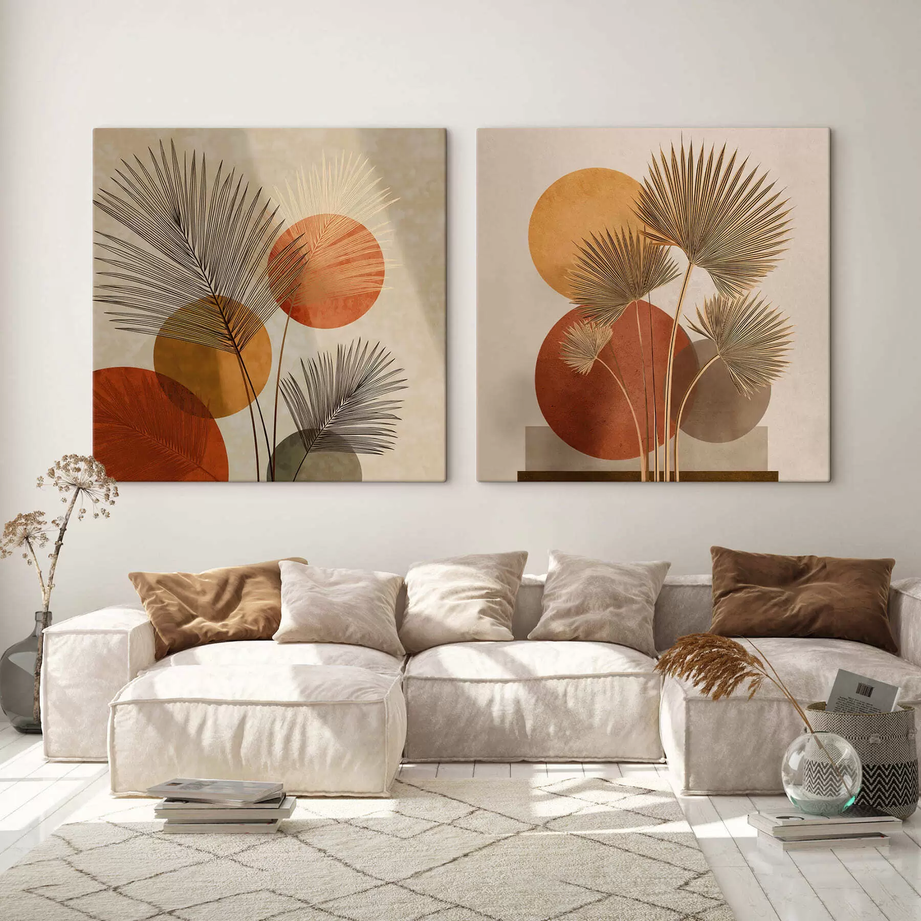 Tableau Feuilles de palmier abstraites m30265