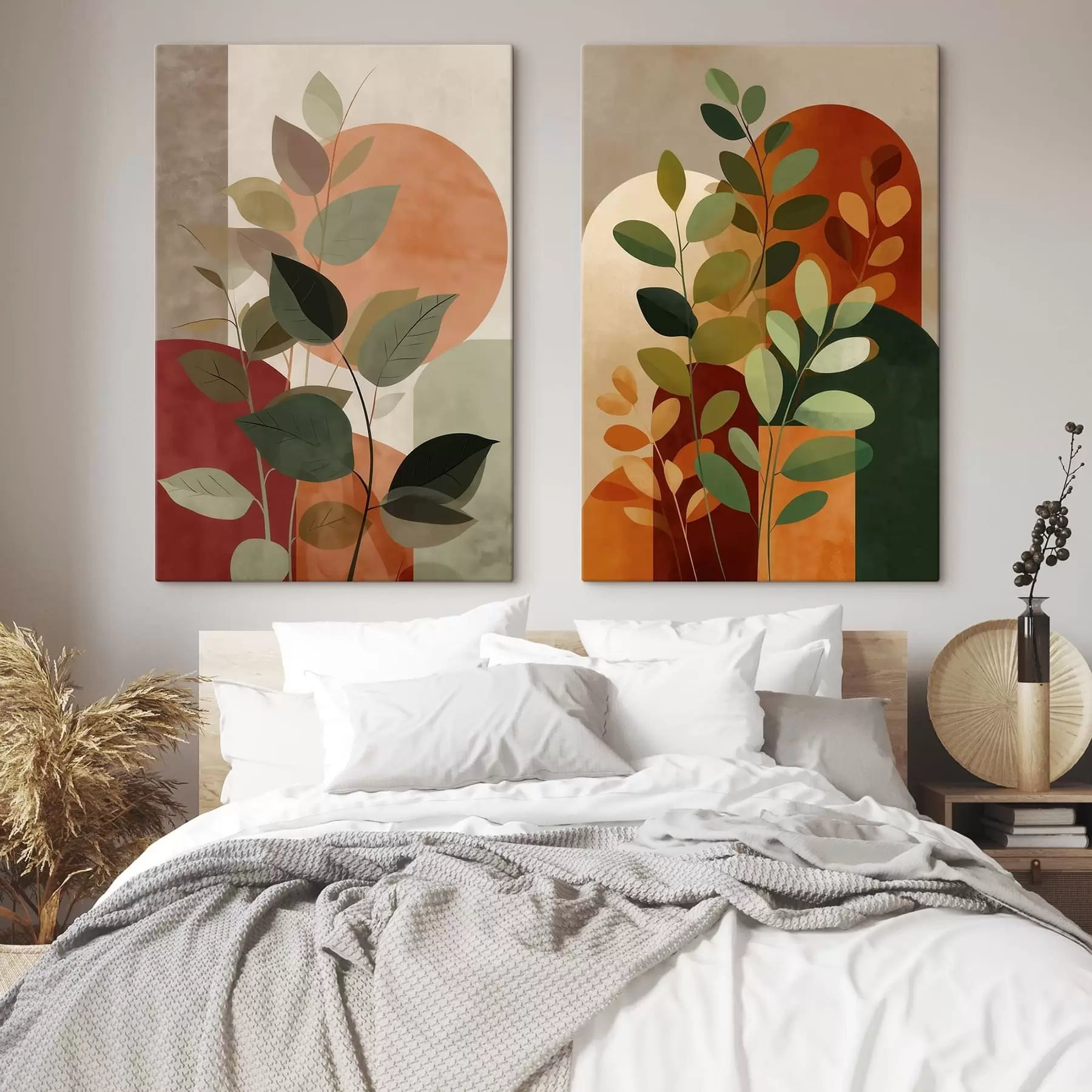 Tableau Feuilles de plantes abstraites m30266