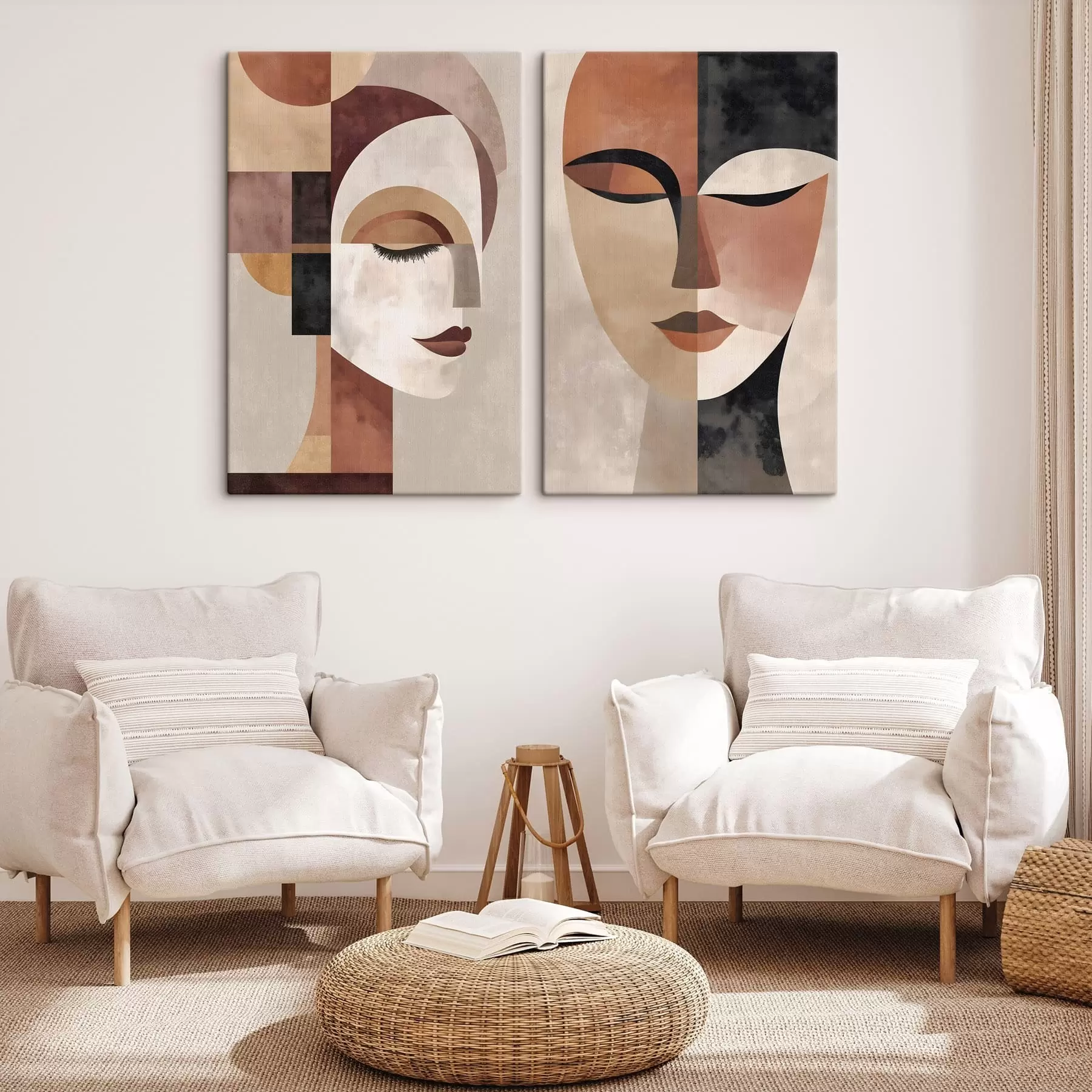 Tableau des visages féminins abstraits m30258