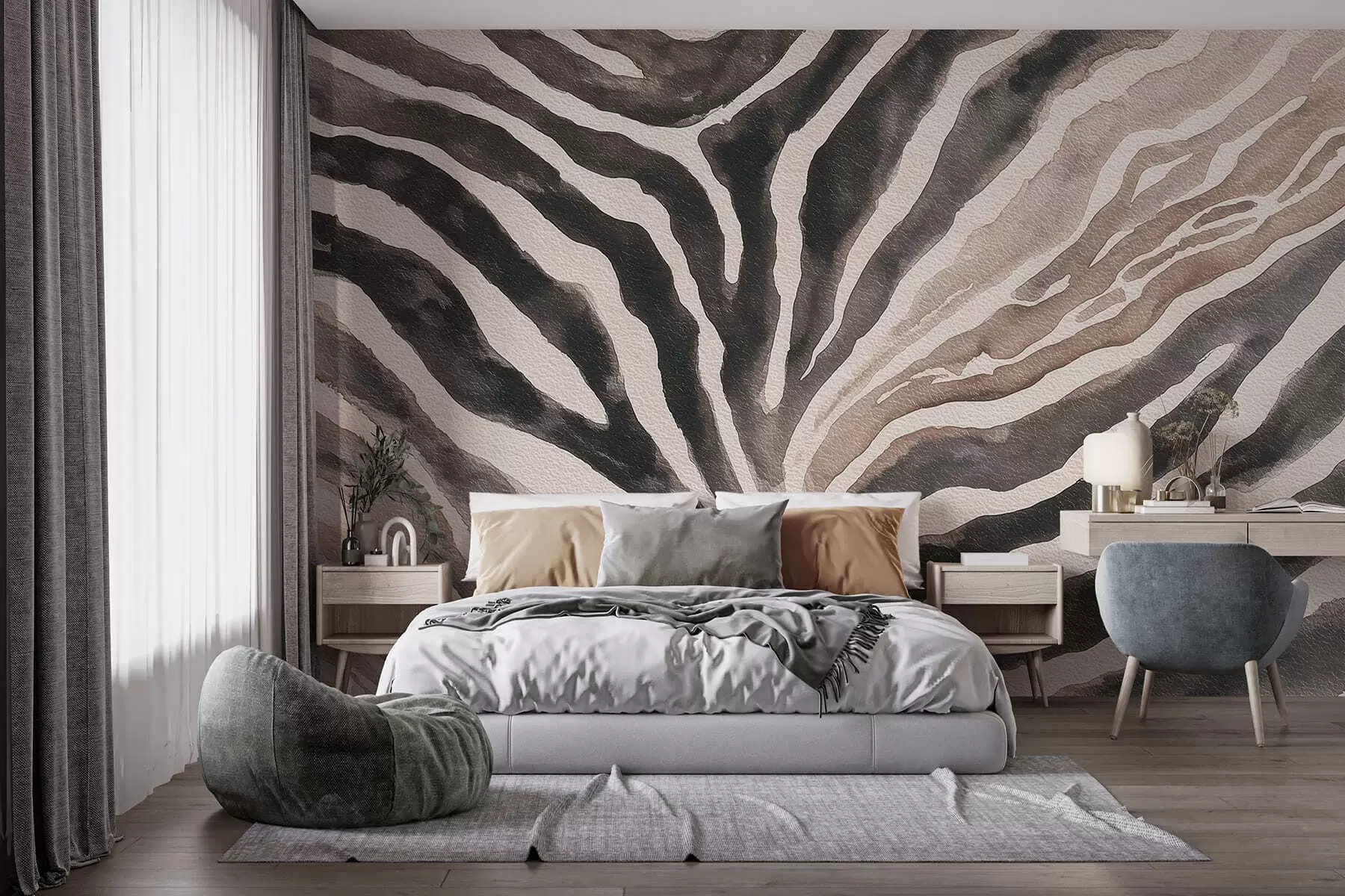Papier peint Une abstraction douce aux textures naturelles dans des tons neutres w09801