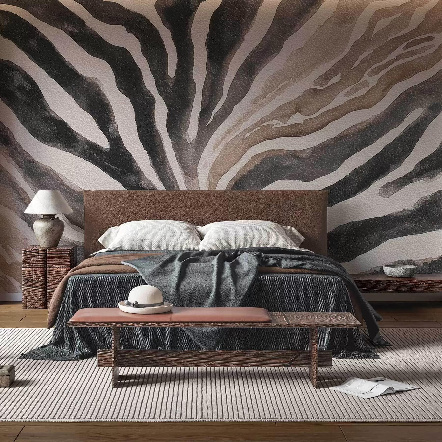 Papier peint Une abstraction douce aux textures naturelles dans des tons neutres w09801