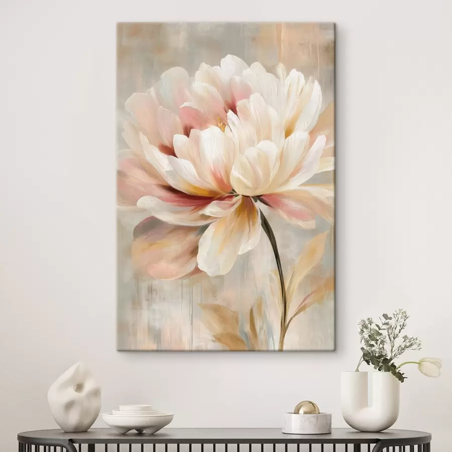 Tableau Une pivoine délicate aux tons pastel, dans un style peinture à l'huile s48183