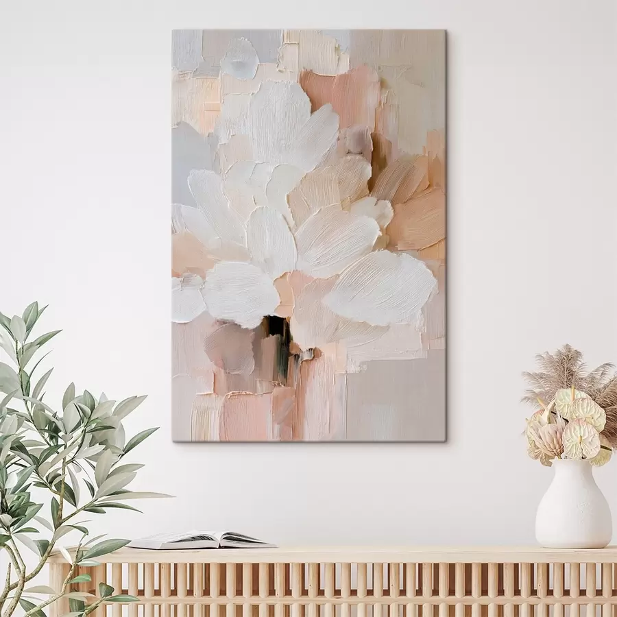 Tableau Illustration florale stylisée avec un effet de coups de pinceau épais s48193