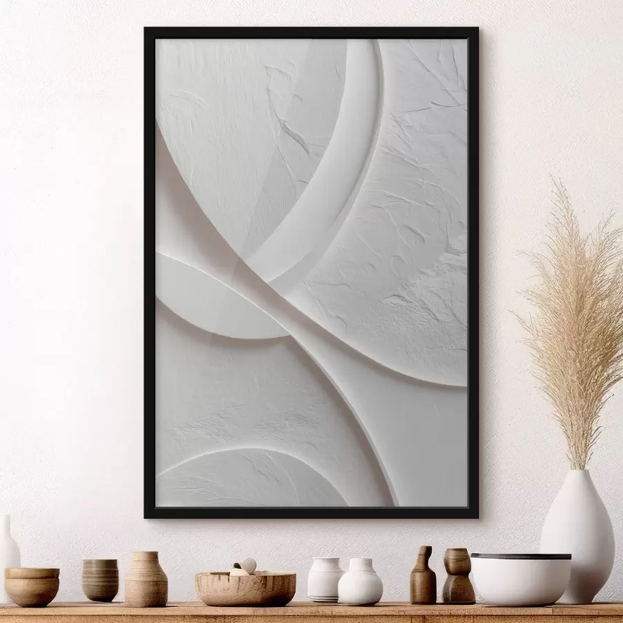 Papier peint Panneau décoratif aux lignes fluides et à la texture pierre sur un fond clair f48192