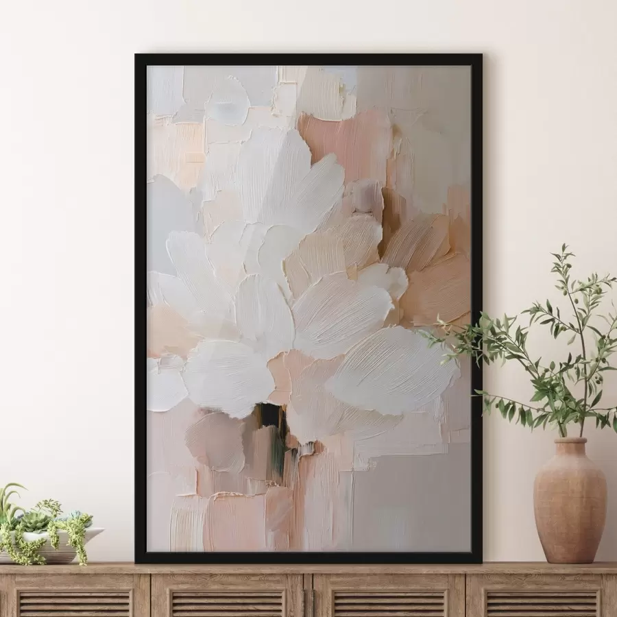 Papier peint Illustration florale stylisée avec un effet de coups de pinceau épais f48193