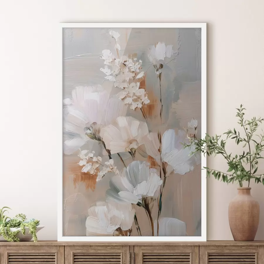 Papier peint Composition florale aux tons pastel, dans le style de la peinture à l'huile f48194