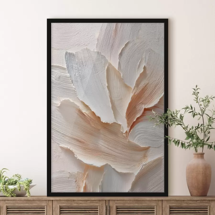 Papier peint Composition abstraite dans des tons clairs, avec une texture marquée par les coups de pinceau f48199