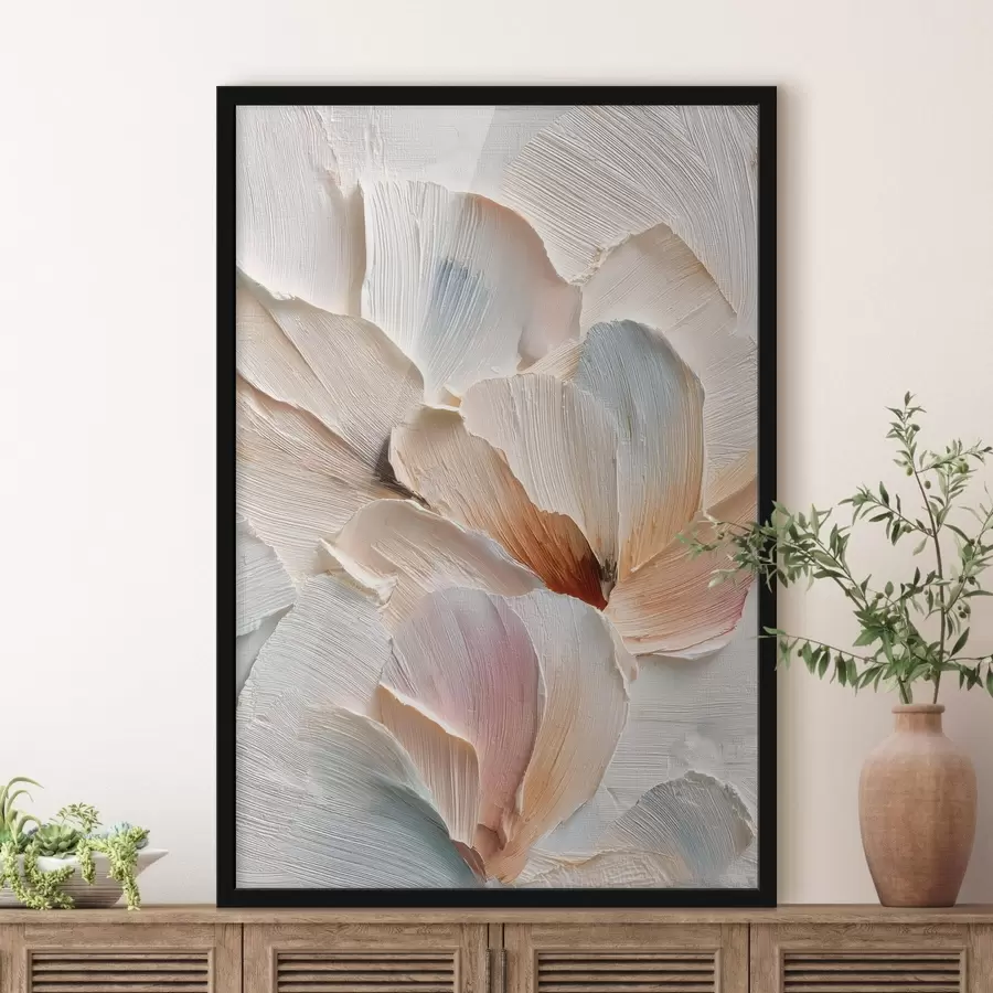 Papier peint Composition stylisée avec un effet de coups de pinceau épais sur un fond clair f48200